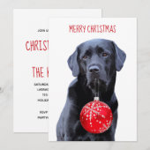 Zwarte Lab Kerstmis - Schattige Labrador Hond Kaart (Voorkant / Achterkant)