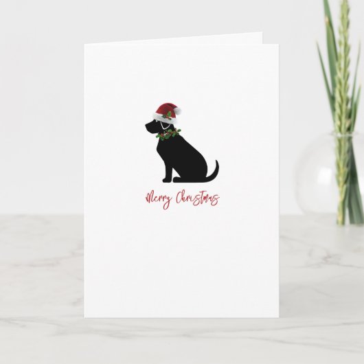 Zwarte Lab Kerstmis Silhouet Pret Moderne Kaart (Voorkant)