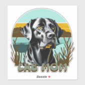 Zwarte Lab | Lab Moeder Hond Gepersonaliseerd Sticker (Vel)