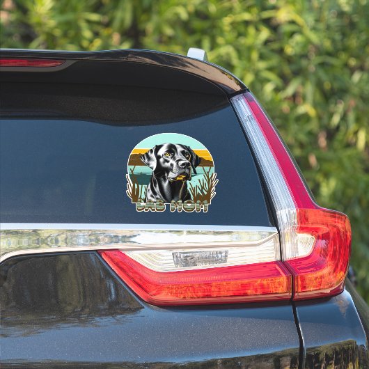 Zwarte Lab | Lab Moeder Hond Gepersonaliseerd Sticker (Auto Zijkant)