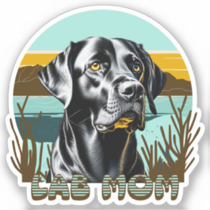 Zwarte Lab   Lab Moeder Hond Gepersonaliseerd Sticker