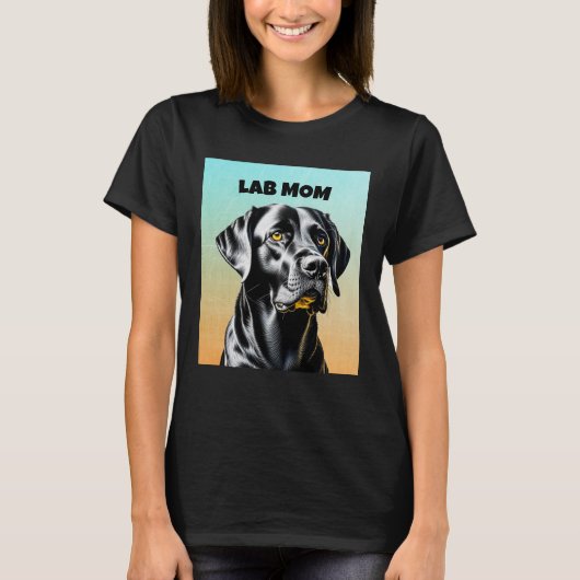 Zwarte Lab | Lab Moeder Hond Liefhebber T-shirt (Voorkant)