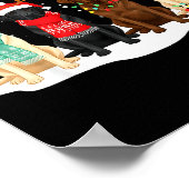 Zwarte Lab Labrador Hond Kerst Crew Matching Fam Poster (Hoek)