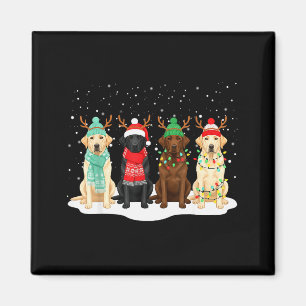 Zwarte Lab Labrador Hond Kerst Crew Matching Famil Magneet