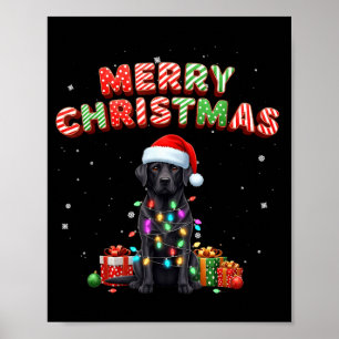 Zwarte Lab Labrador Hond Prettig Kerstmis Matching Poster