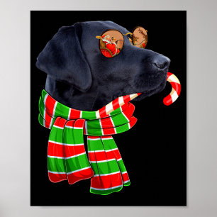 Zwarte Lab Labrador-hondenbezitters Kerstmis Xmas Poster
