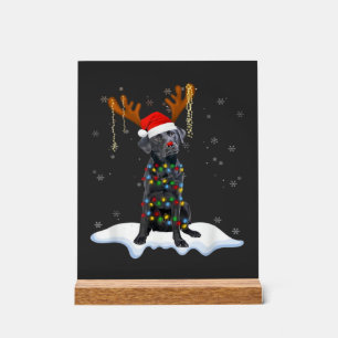 Zwarte Lab Labrador Kerstboom Licht Pyjama Hond Acryl Bord