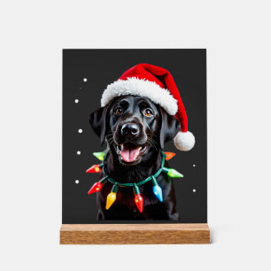 Zwarte Lab Labrador Kerstboom Licht Pyjama Hond Acryl Bord