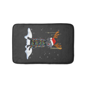 Zwarte Lab Labrador Kerstboom Licht Pyjama Hond Badmat