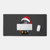 Zwarte Lab Labrador Kerstboom Licht Pyjama Hond Bureaumat (Keyboard & Muis)