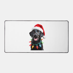 Zwarte Lab Labrador Kerstboom Licht Pyjama Hond Bureaumat