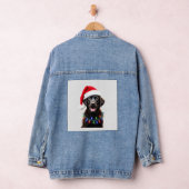 Zwarte Lab Labrador Kerstboom Licht Pyjama Hond Denim Jacket (Hangar)