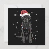 Zwarte Lab Labrador Kerstboom Licht Pyjama Hond Feestdagenkaart (Voorkant)
