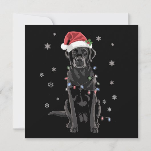 Zwarte Lab Labrador Kerstboom Licht Pyjama Hond Feestdagenkaart (Voorkant)