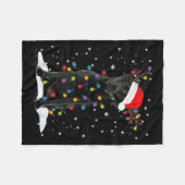 Zwarte Lab Labrador Kerstboom Licht Pyjama Hond Fleece Deken (Voorkant (Horizontaal))