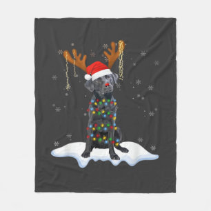 Zwarte Lab Labrador Kerstboom Licht Pyjama Hond Fleece Deken