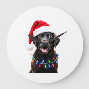 Zwarte Lab Labrador Kerstboom Licht Pyjama Hond Grote Klok