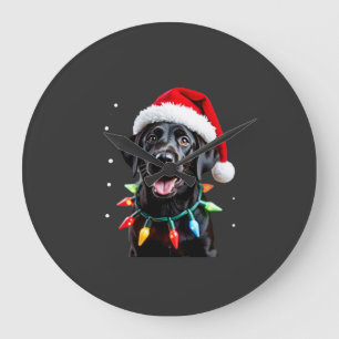 Zwarte Lab Labrador Kerstboom Licht Pyjama Hond Grote Klok