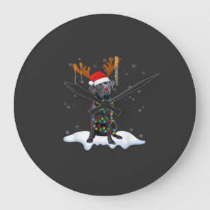 Zwarte Lab Labrador Kerstboom Licht Pyjama Hond Grote Klok