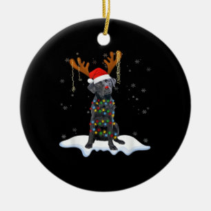 Zwarte Lab Labrador Kerstboom Licht Pyjama Hond Keramisch Ornament
