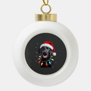 Zwarte Lab Labrador Kerstboom Licht Pyjama Hond Keramische Bal Ornament