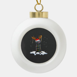 Zwarte Lab Labrador Kerstboom Licht Pyjama Hond Keramische Bal Ornament