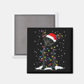 Zwarte Lab Labrador Kerstboom Licht Pyjama Hond Magneet (Voorkant / Achterkant)