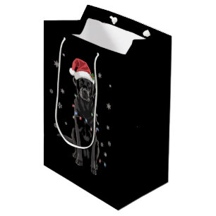 Zwarte Lab Labrador Kerstboom Licht Pyjama Hond Medium Cadeauzakje