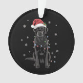 Zwarte Lab Labrador Kerstboom Licht Pyjama Hond Ornament (voorkant)