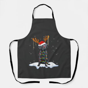 Zwarte Lab Labrador Kerstboom Licht Pyjama Hond Schort