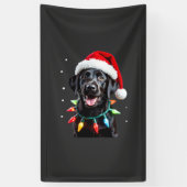 Zwarte Lab Labrador Kerstboom Licht Pyjama Hond Spandoek (Verticaal)