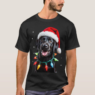 Zwarte Lab Labrador Kerstboom Licht Pyjama Hond T-shirt