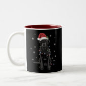 Zwarte Lab Labrador Kerstboom Licht Pyjama Hond Tweekleurige Koffiemok (Links)