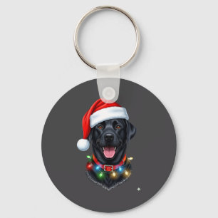 Zwarte Lab Labrador Kersthond Sinterklaas Hoed Lic Sleutelhanger