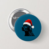 Zwarte Lab Labrador Kerstman Hoed Kerst Pet Ronde Button 5,7 Cm (Voorkant /achterkant)