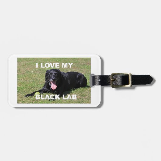 zwarte lab liefde pic bagagelabel (Voorkant horizontaal)