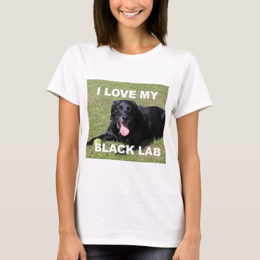 zwarte lab liefde pic t-shirt (Voorkant)