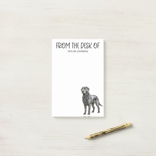 Zwarte lab Lover Post-it® Notes (Op bureau)