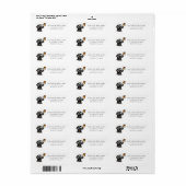 Zwarte Lab Monarch Vlinder Retouradres Etiket (Full Sheet)