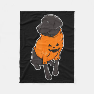 Zwarte Lab Mutt Puppy Hond Halloween Pompoen Fleece Deken