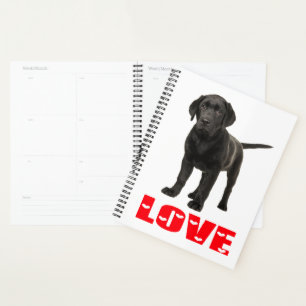 Zwarte Lab Puppy Hond Liefde Labrador Retriever Planner