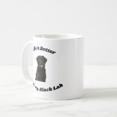 Zwarte Lab Retriever Mok cadeau (Voorkant links)