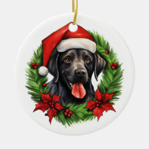 Zwarte lab retriever vakantie krans