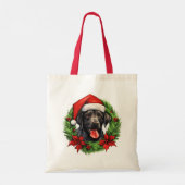 Zwarte lab retriever vakantie krans tote bag (Achterkant)