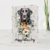 Zwarte Lab Schaakspeler Vaderdag Kaart (Voorkant)