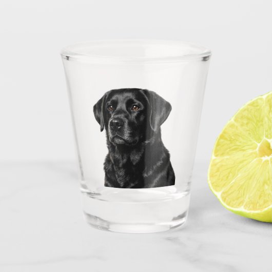 Zwarte Lab Shotglas Shot Glas (Voorkant)