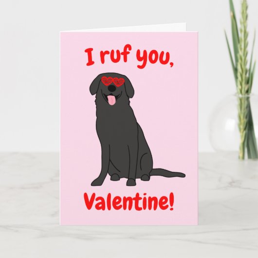 Zwarte Lab Valentijnkaart Feestdagen Kaart (Voorkant)