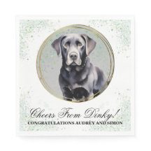 Zwarte Lab Wedding Napkins Met Honden Foto