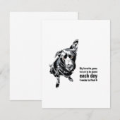 Zwarte-labbriefkaart Notitiekaartje (Voorkant / Achterkant)