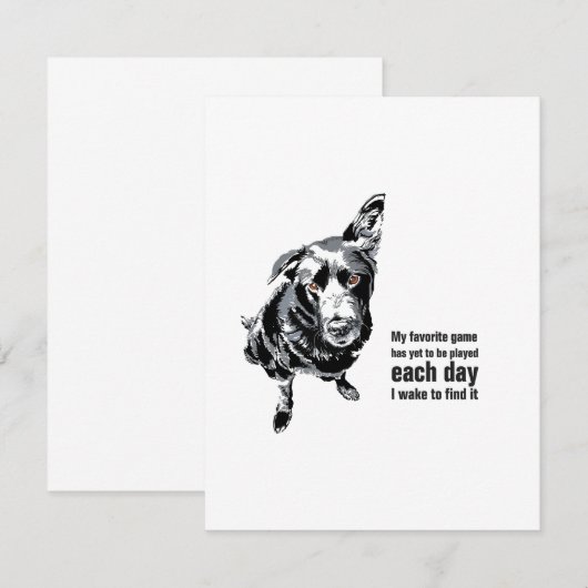 Zwarte-labbriefkaart Notitiekaartje (Voorkant / Achterkant)